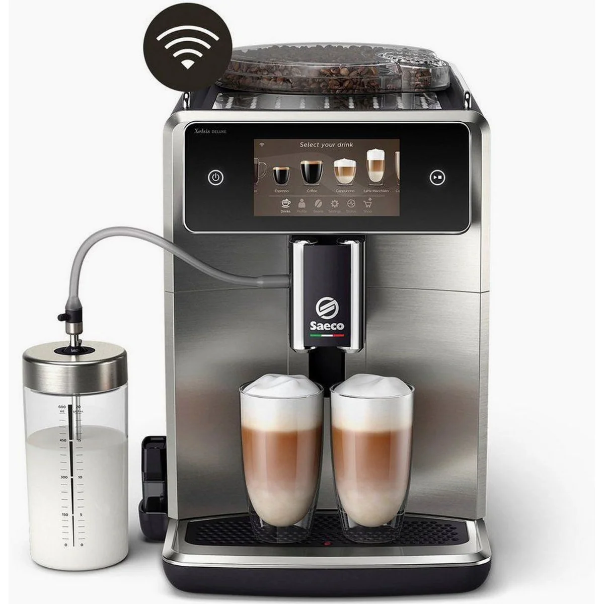 Saeco Xelsis Deluxe SM8785/00, 22 Kaffeespezialitäten, 8 Benutzerprofile, 5" Touchscreen 3