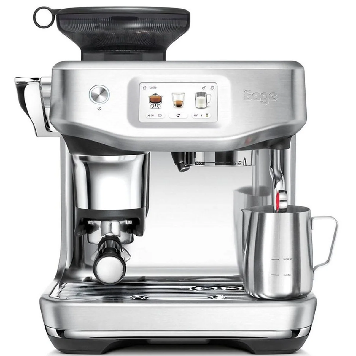Sage Barista Touch Impress SES882BSS, präzise Extraktion, schnelles Aufheizen, Barista-Anleitung