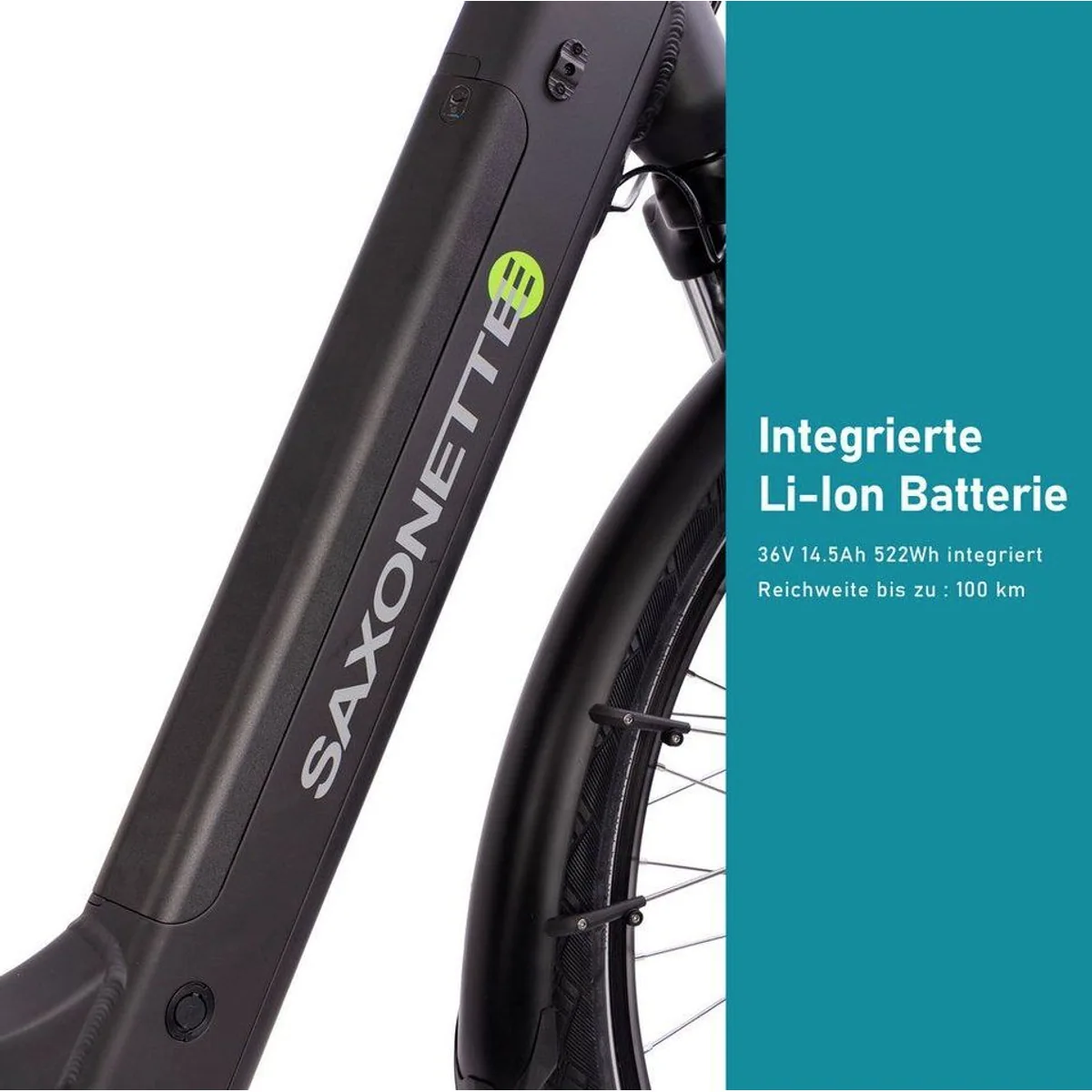 Saxonette Premium Sport E-Bike, 10 Gang, 522 Wh Akku, Mittelmotor 5