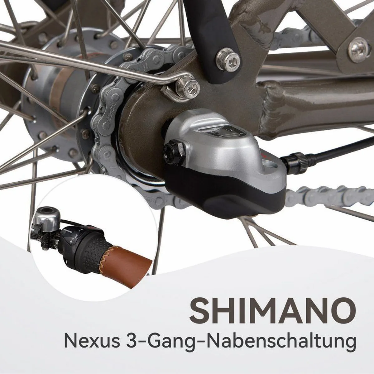 SAXXX E-Bike Cityrad 28 Zoll, hohe Reichweite, 3-Gang Shimano Nexus 4
