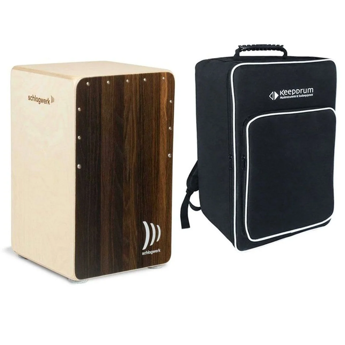 Schlagwerk CP-408 Cajon Dark Oak, edle Schlagfläche & 2inOne-Technik, inkl. Tasche