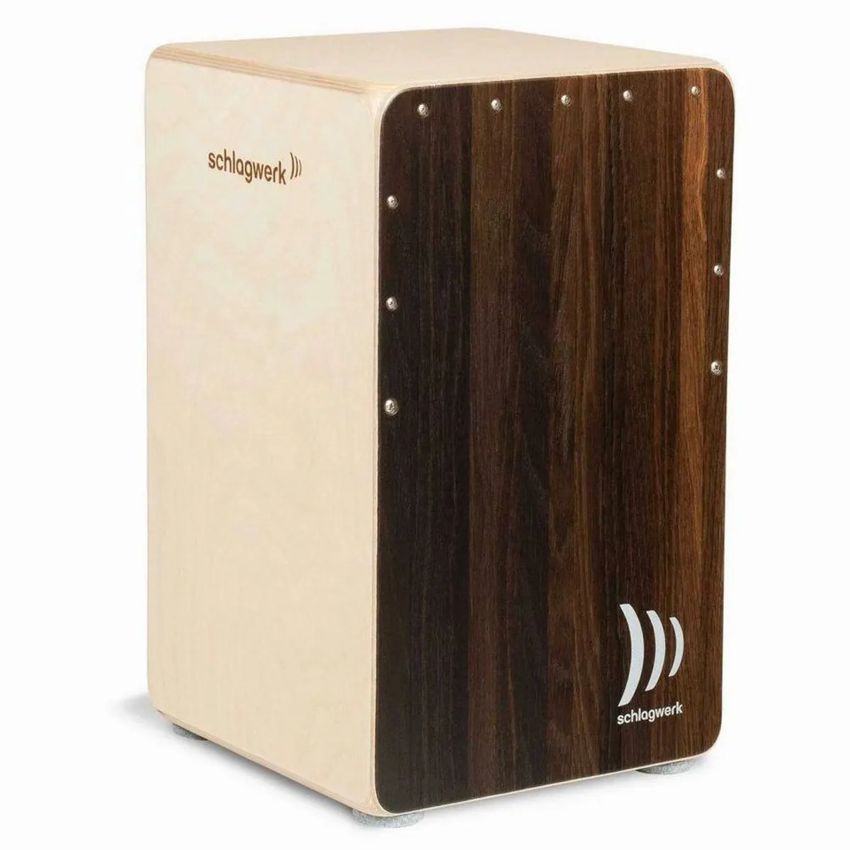 Schlagwerk CP-408 Cajon Dark Oak, edle Schlagfläche & 2inOne-Technik, inkl. Tasche 2
