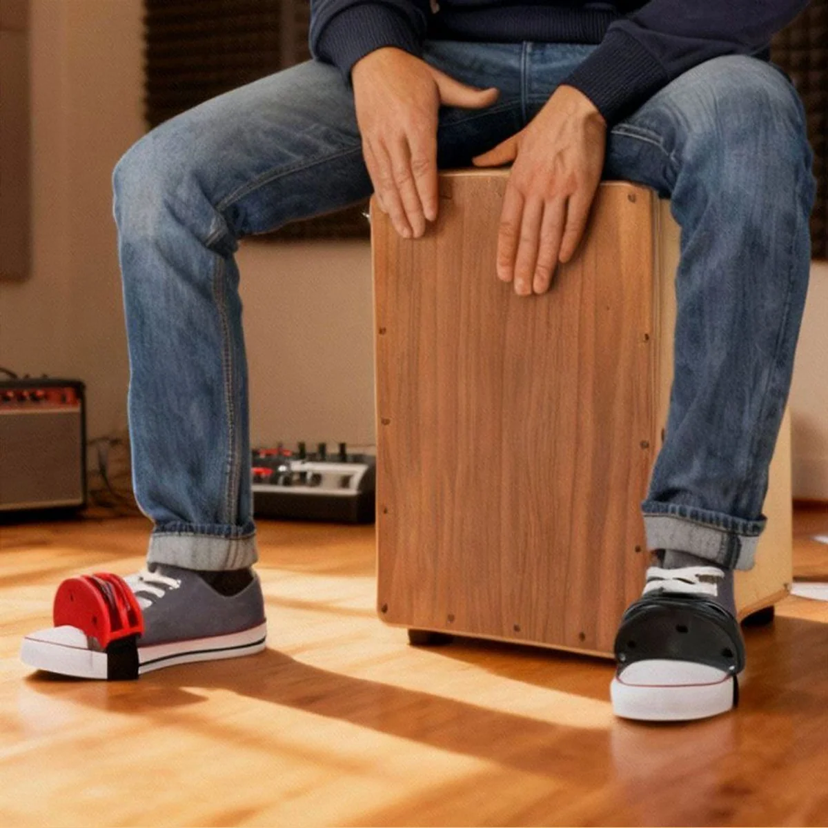 Schlagwerk CP82 Cajon mit Fuß-Tambourin-Set, ideal für Einsteiger, handgefertigt 4