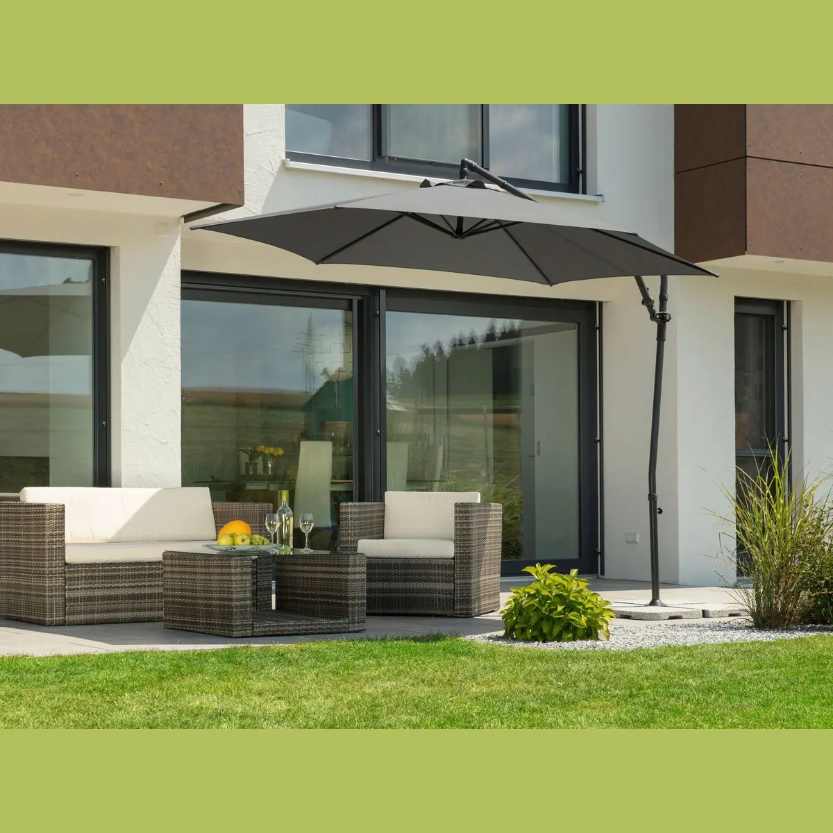 Schneider Ampelschirm Genua, stabiler Schirmständer, ideal für Garten und Terrasse