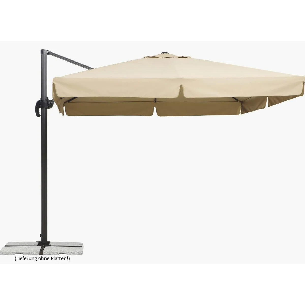 Schneider Ampelschirm Rhodos, UV-Schutz 50+, 300 x 300 cm — inkl. Schutzhülle, flexibles Neigen, robustes Material