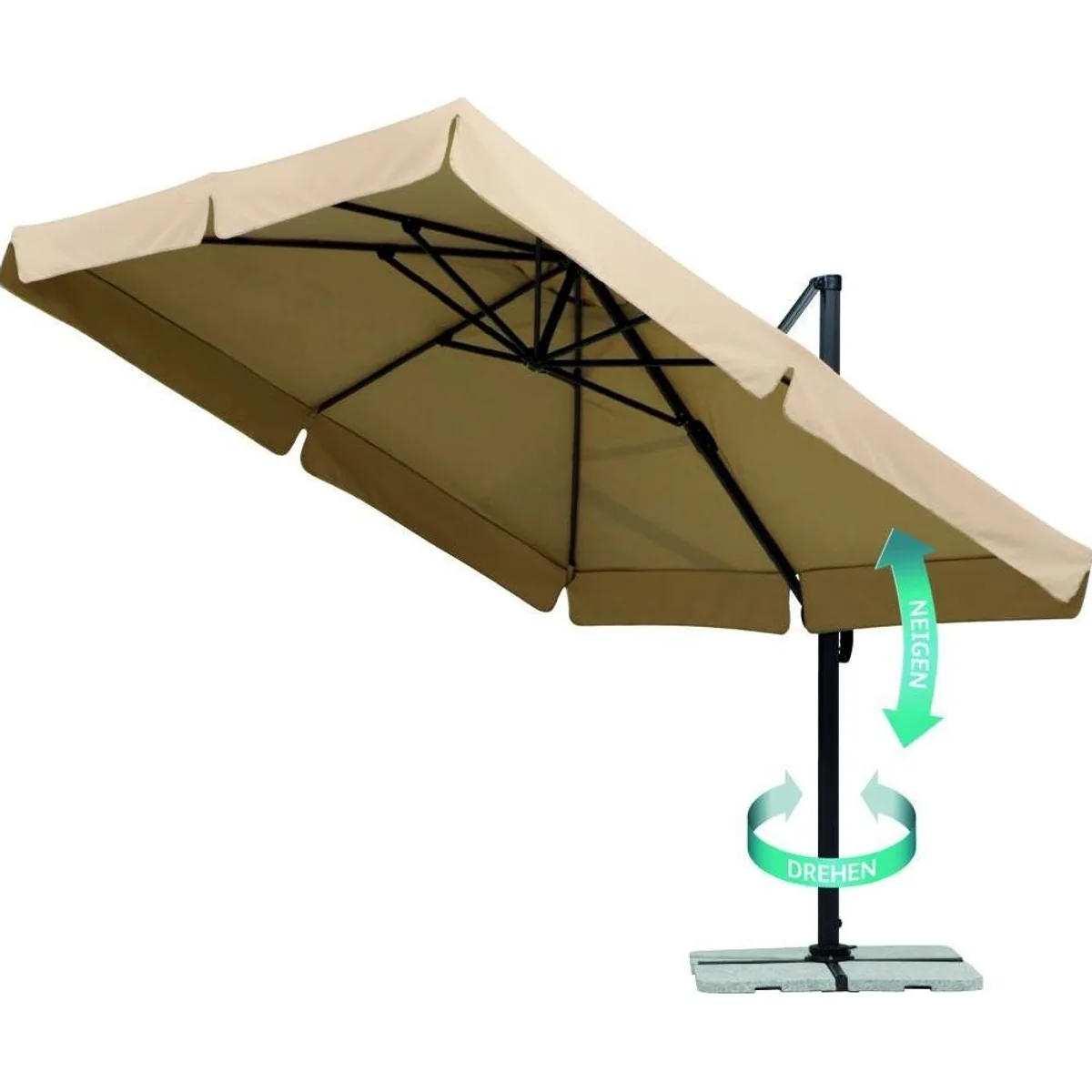 Schneider Ampelschirm Rhodos, UV-Schutz 50+, 300 x 300 cm — inkl. Schutzhülle, flexibles Neigen, robustes Material 5