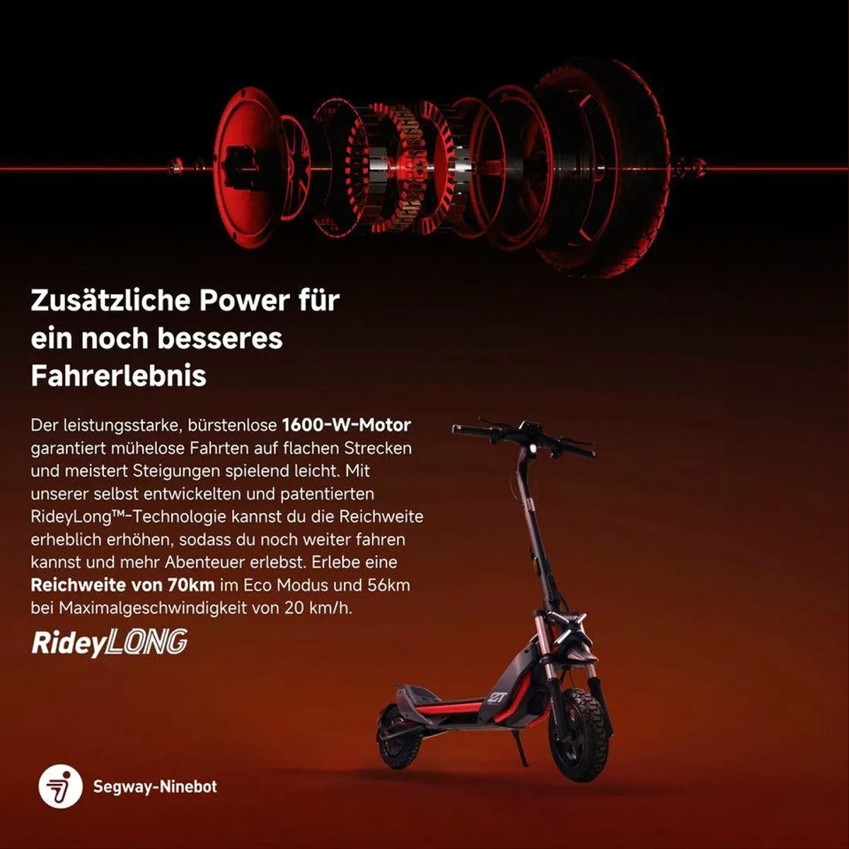Segway ZT3 Pro D E-Scooter, 20 km/h, 70 km Reichweite, 11-Zoll-Reifen 2
