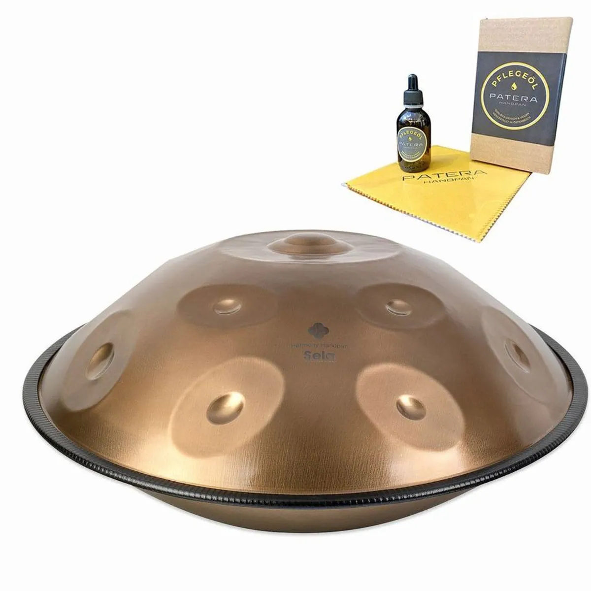 Sela Handpan SEHP202 Harmony D-Amara, handgefertigt, warmen Klang, inkl. Pflegemittel