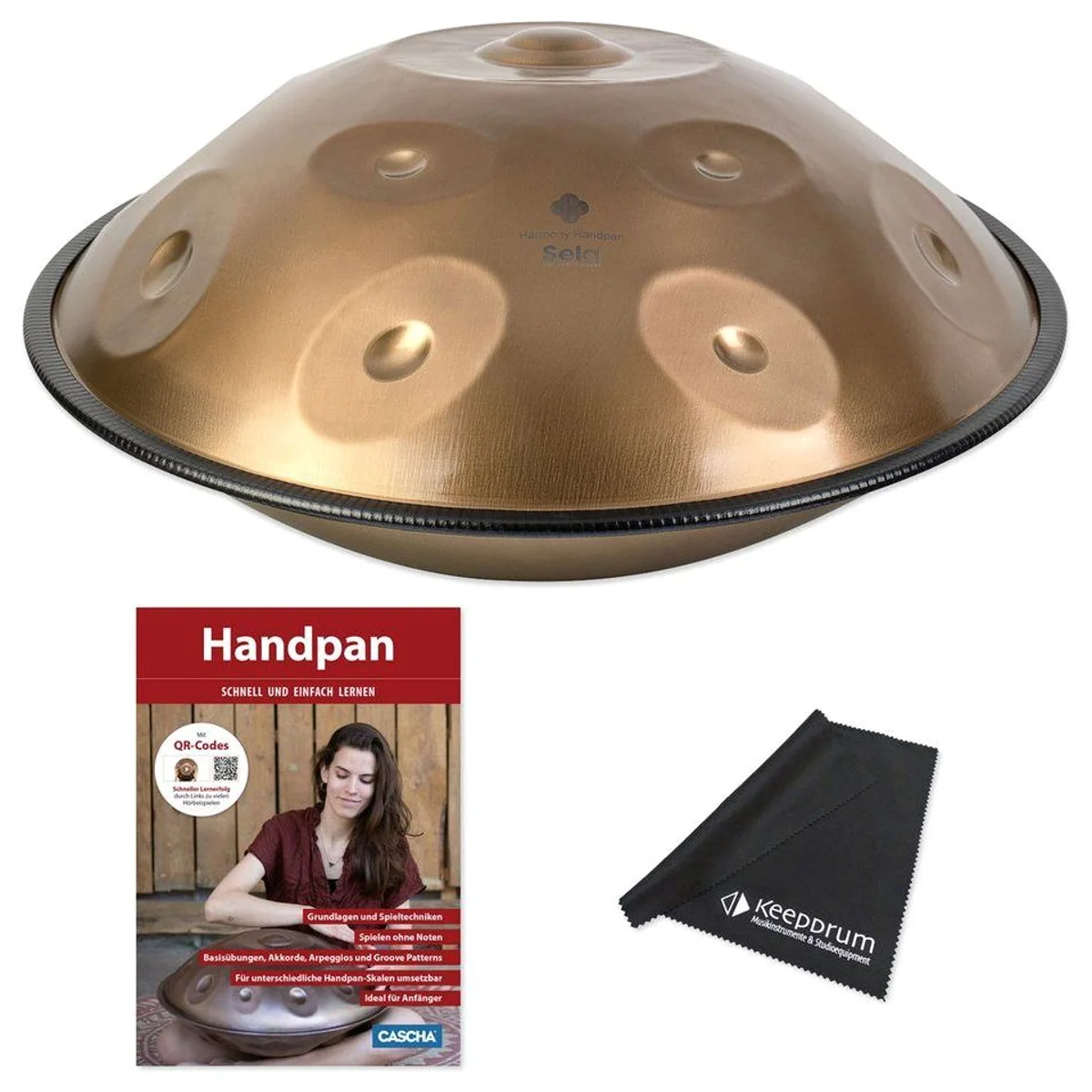 Sela SEHP202 Harmony D-Amara Handpan, 11 Töne, inklusive Lehrbuch und Tasche