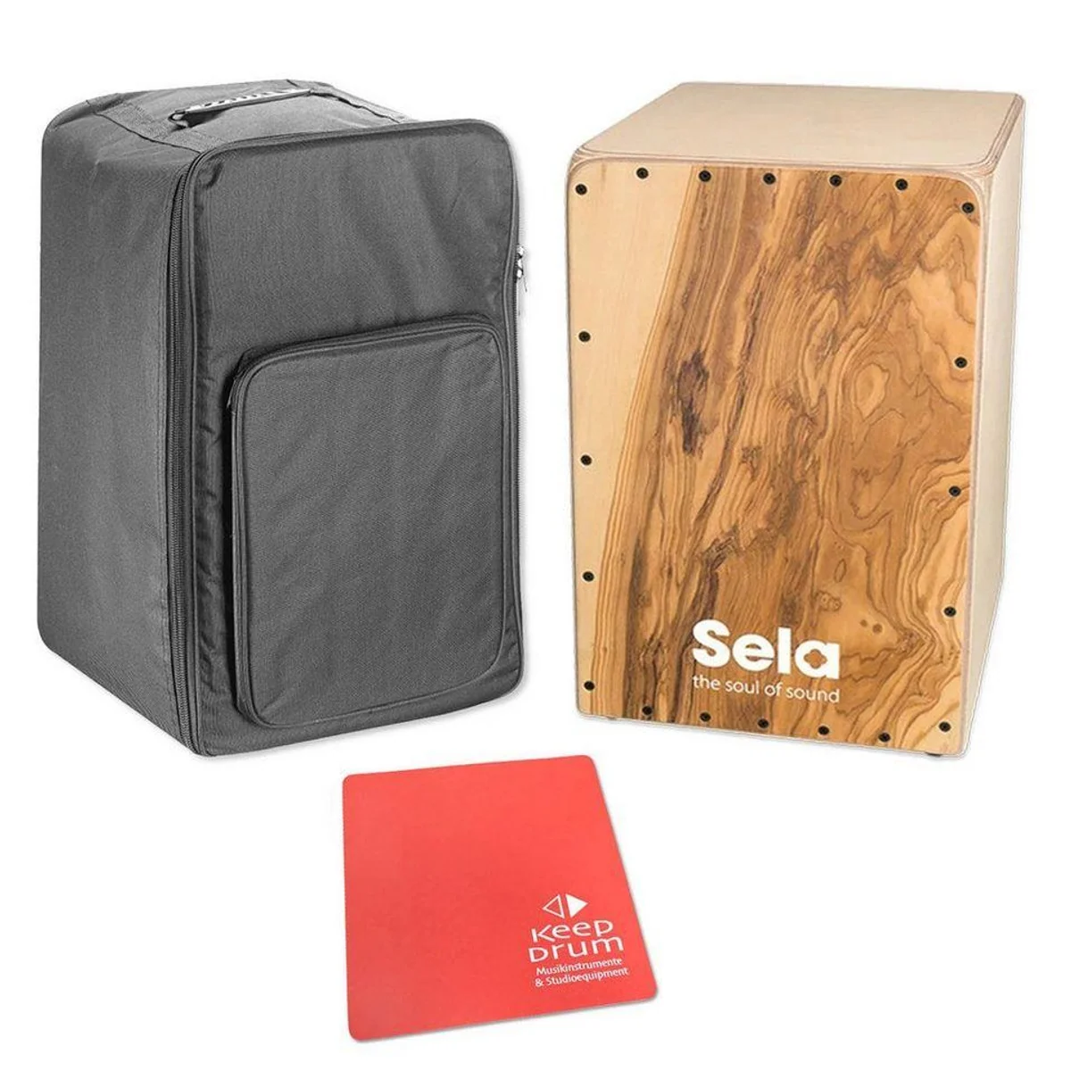 Sela Cajon SE-MC1 Maestro Olea, Olivenholz-Furnier, stabiler Birkenkorpus, Snare-Effekt