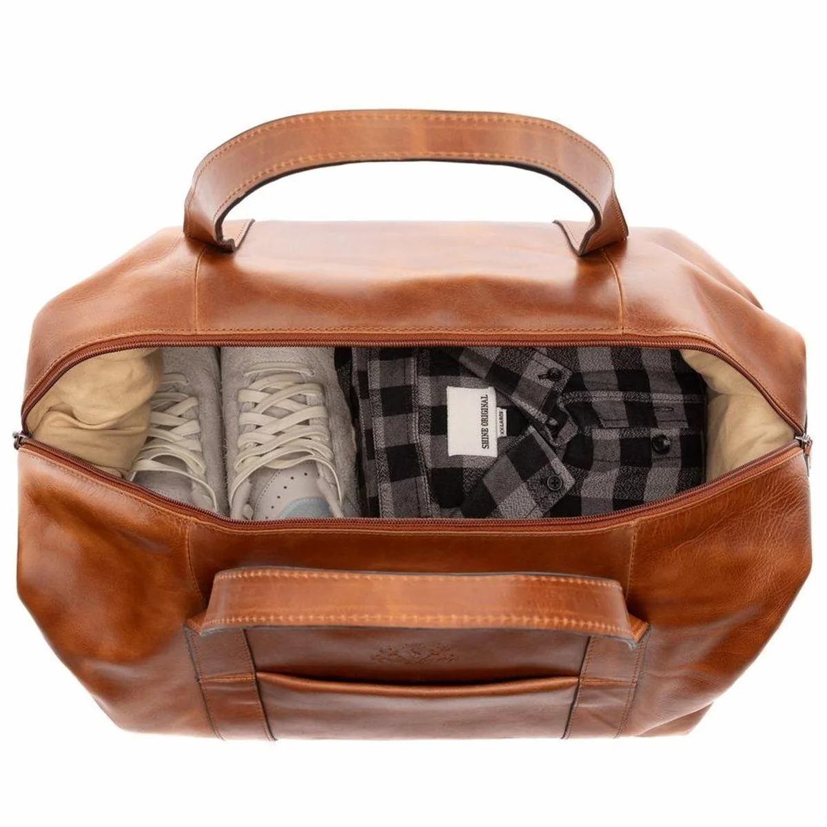 SID & VAIN AUBURN Reisetasche, hochwertiges Leder, vielseitig einsetzbar, großes Format 4