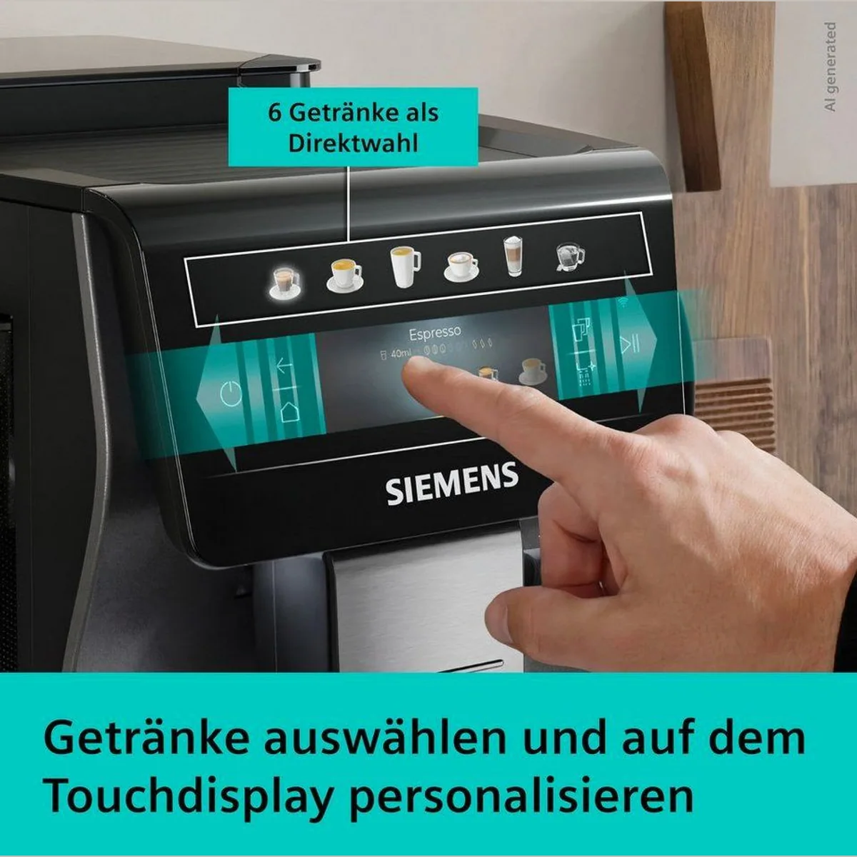 SIEMENS EQ600 Kaffeevollautomat, 6 Getränke, Kannenfunktion, Keramikmahlwerk 2