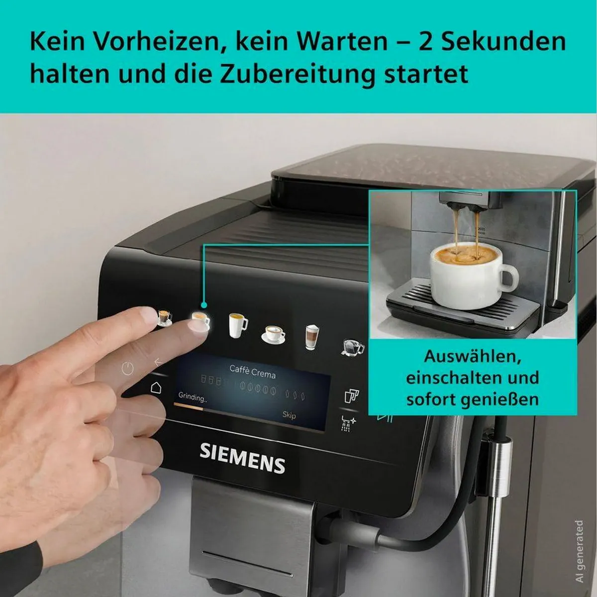 SIEMENS EQ600 Kaffeevollautomat, 6 Getränke, Kannenfunktion, Keramikmahlwerk 3