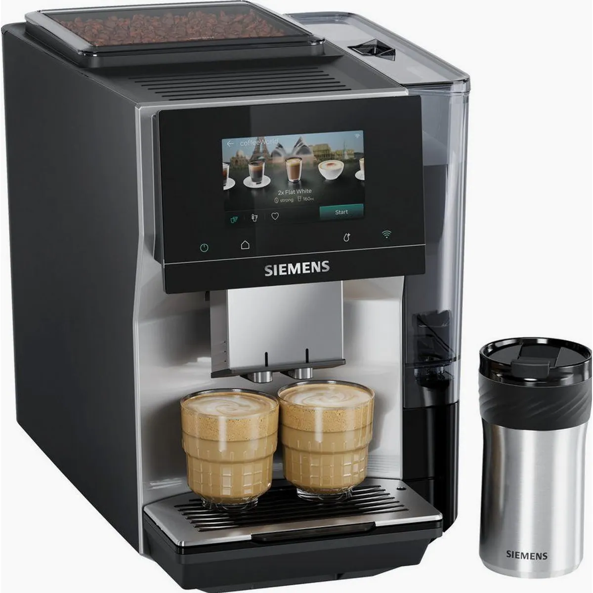 SIEMENS EQ700 Kaffeevollautomat, 41 Spezialitäten, Full-Touch-Display, Doppeltassenfunktion