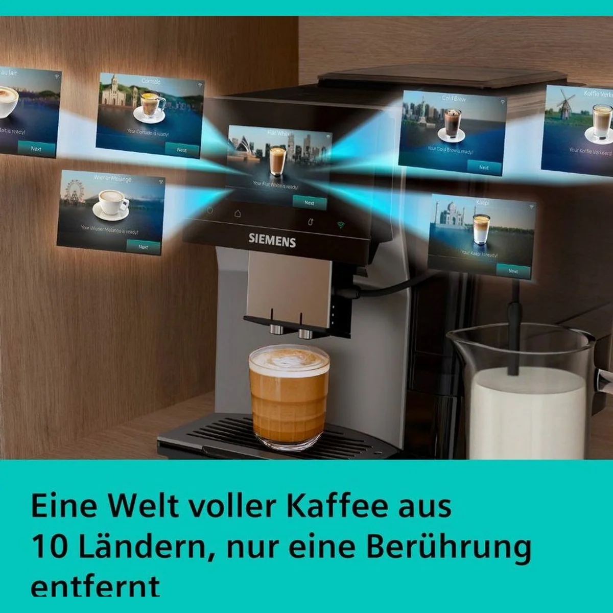 SIEMENS EQ700 Kaffeevollautomat, 41 Spezialitäten, Full-Touch-Display, Doppeltassenfunktion 2