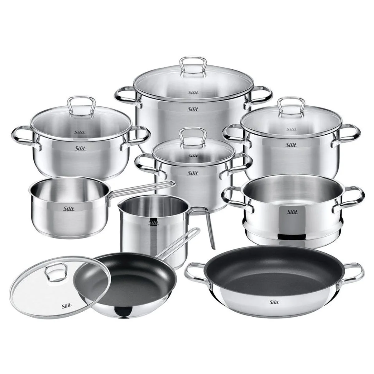 Silit Topf-Set TOSKANA, 10-teilig, Edelstahl 18/10, inkl. Dampfgareinsatz