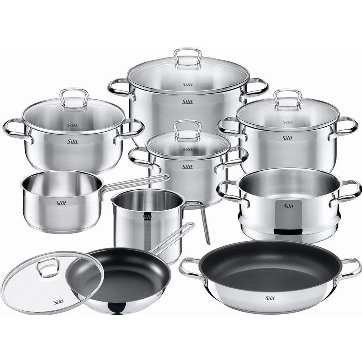 Silit Topf-Set TOSKANA, 10-teilig, Edelstahl 18/10, inkl. Dampfgareinsatz 2