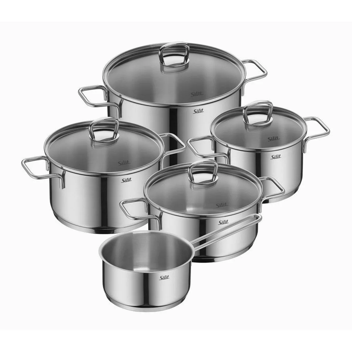 Silit Alicante Topf-Set, 9-teilig, Edelstahl 18/10, induktionsgeeignet