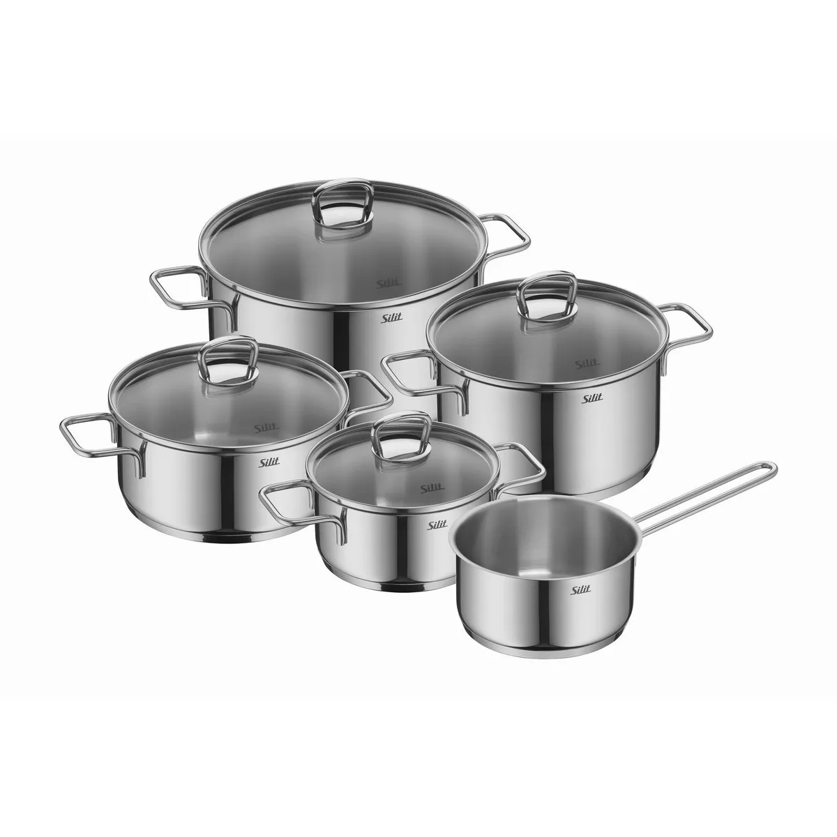 Silit Alicante Topf-Set, 9-teilig, Edelstahl 18/10, induktionsgeeignet