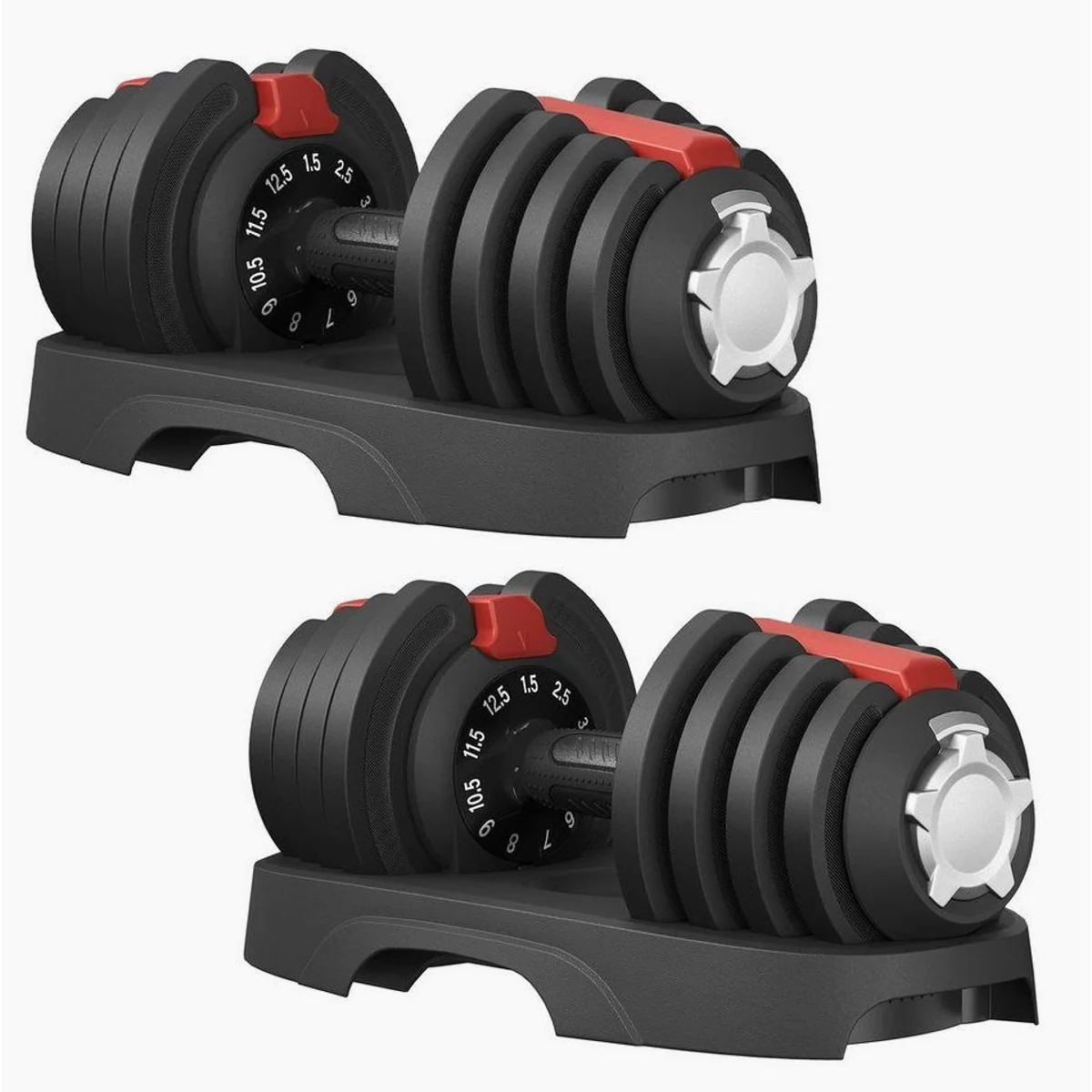 SONGMICS Hantel-Set 11-in-1, verstellbar von 1,5 kg bis 12,5 kg, rutschfester Griff