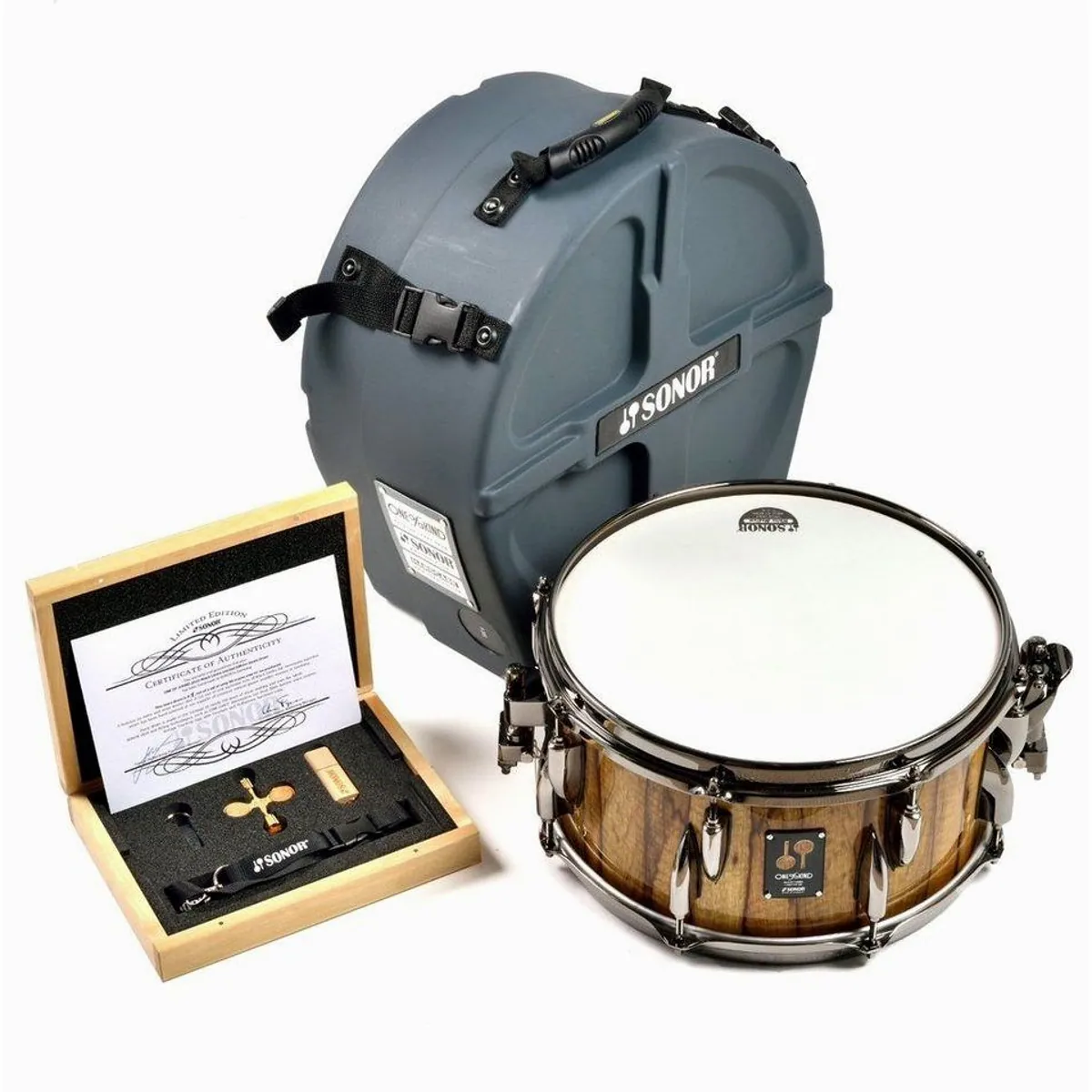 SONOR One of a Kind Black Limba Snare-Drum, handgefertigt, limitierte Auflage