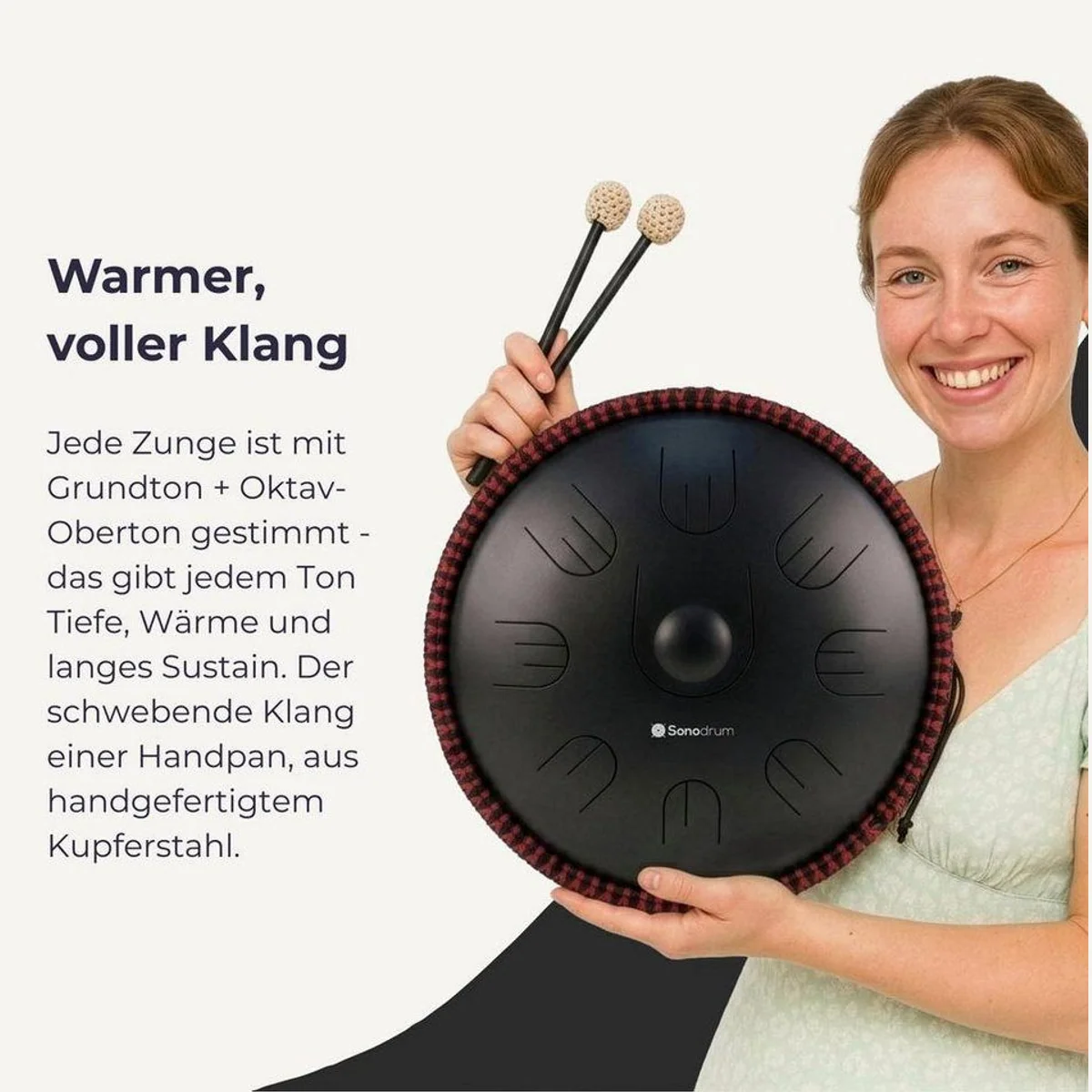 Sonodrum Handpan Hybrid, D-Kurd, 9 Töne, handgefertigt 5