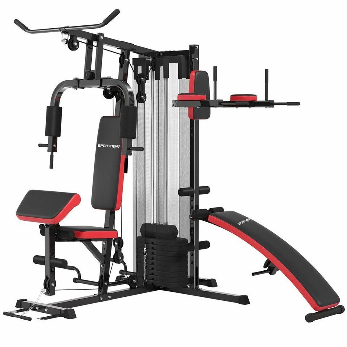 SPORTNOW Kraftstation, vielseitig einsetzbar mit 65 kg Gewichtsblöcken 2