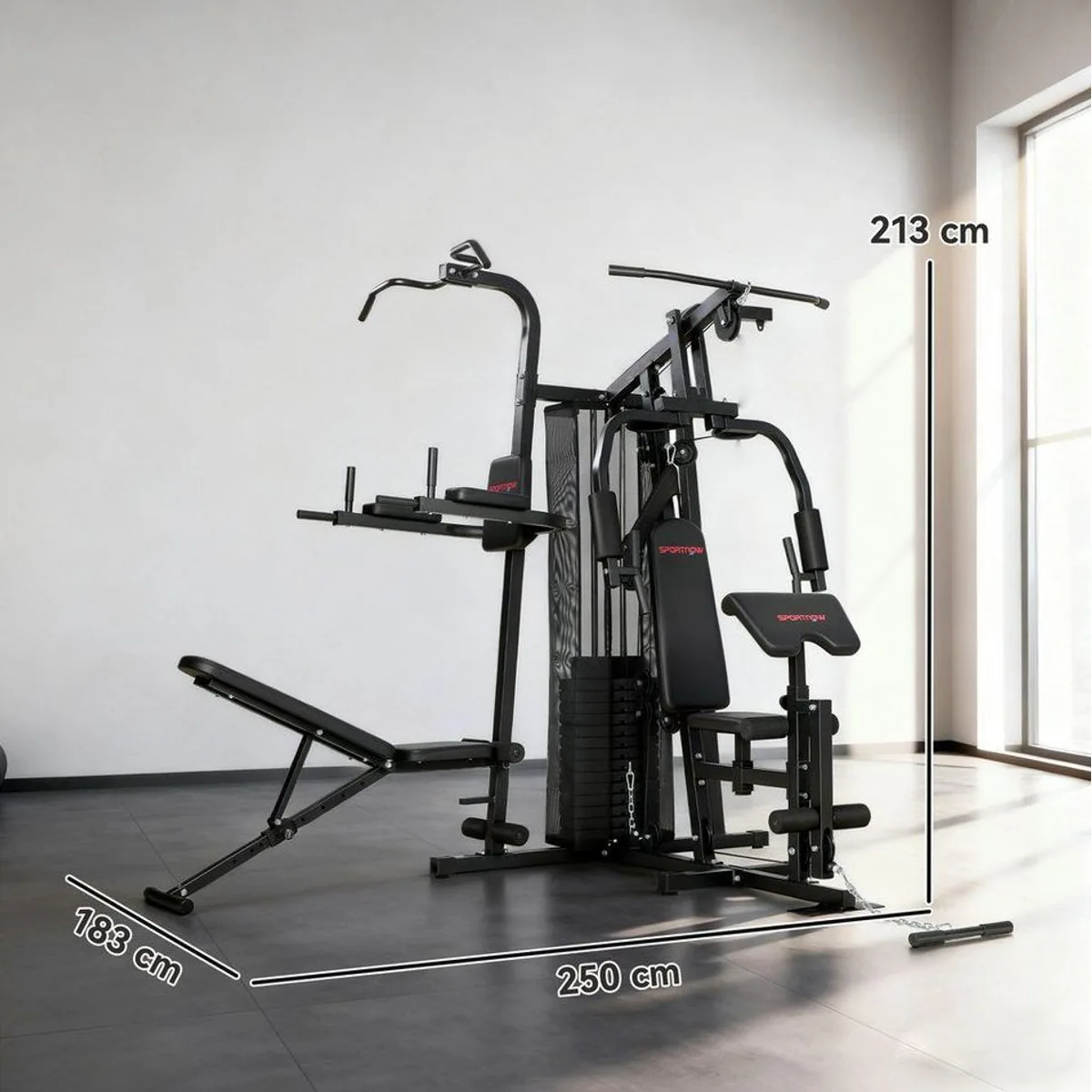 SPORTNOW Kraftstation verstellbar, 10+ Übungen, 69 kg Gewichte — für Zuhause 3