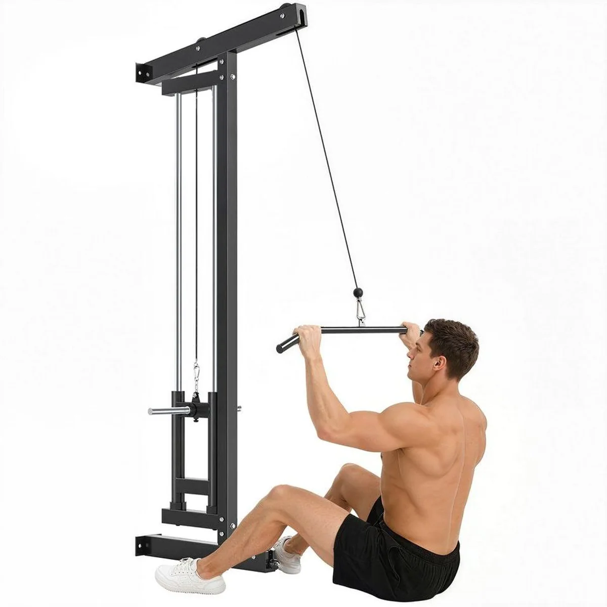SPORTNOW Latzugmaschine, wandmontierbar, bis 120 kg belastbar — kompakt, vielseitig, einfach zu installieren 2