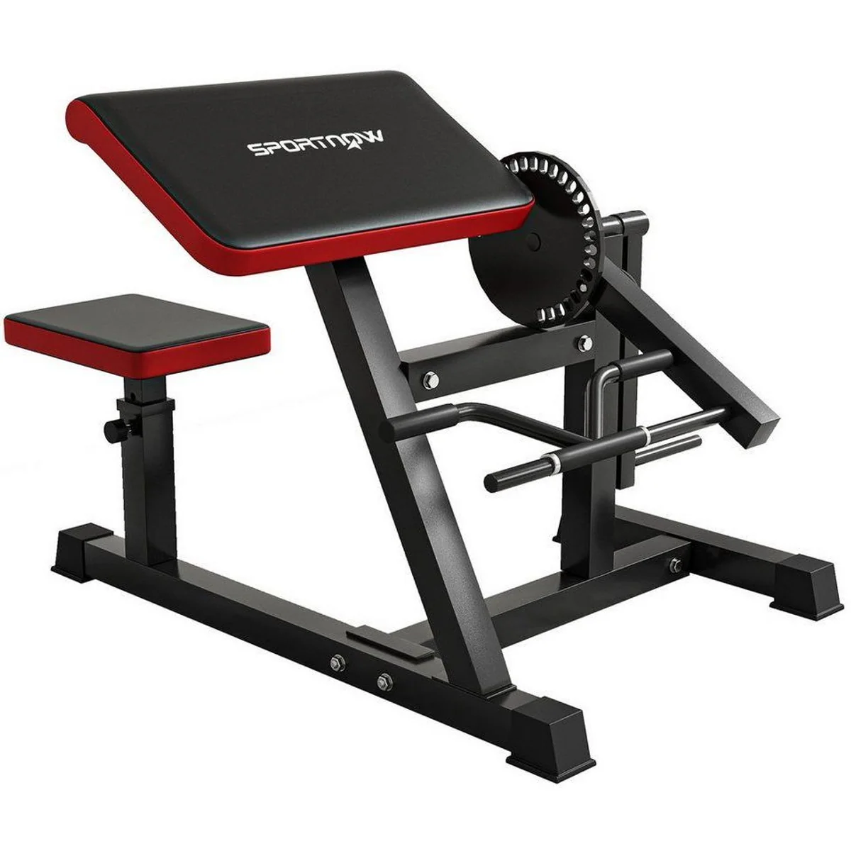 SPORTNOW Hantelbank Curlbank, 2-in-1 Fitnessgerät für Zuhause – verstellbar, kompakt, bequem 2
