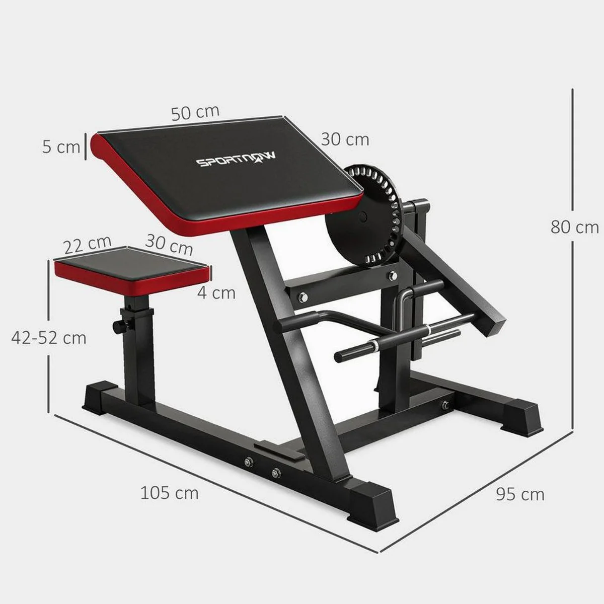 SPORTNOW Hantelbank Curlbank, 2-in-1 Fitnessgerät für Zuhause – verstellbar, kompakt, bequem 3