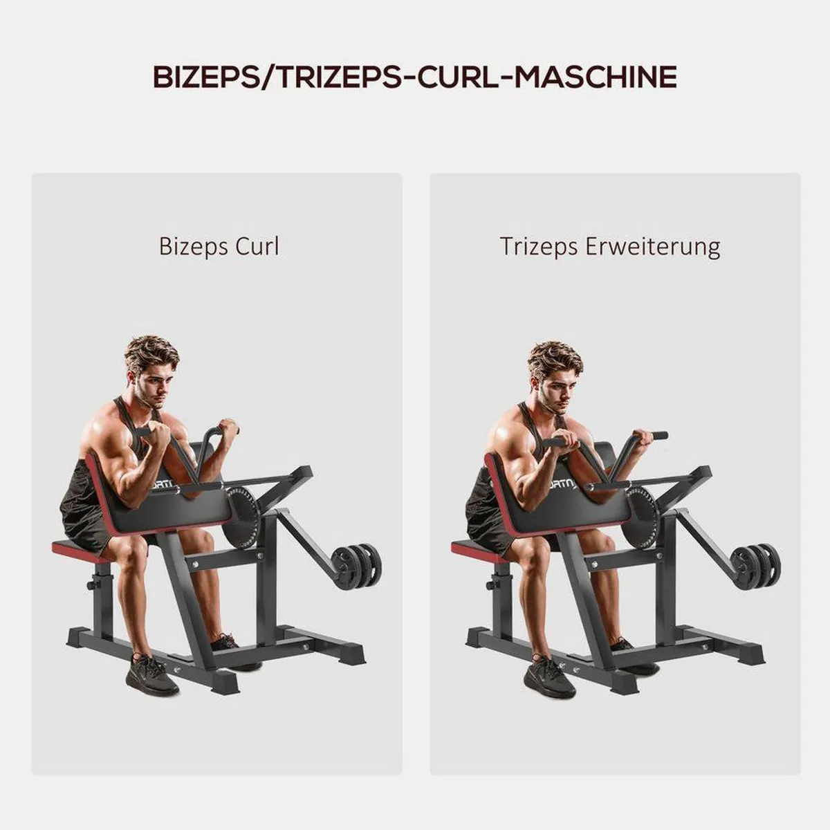 SPORTNOW Hantelbank Curlbank, 2-in-1 Fitnessgerät für Zuhause – verstellbar, kompakt, bequem 4
