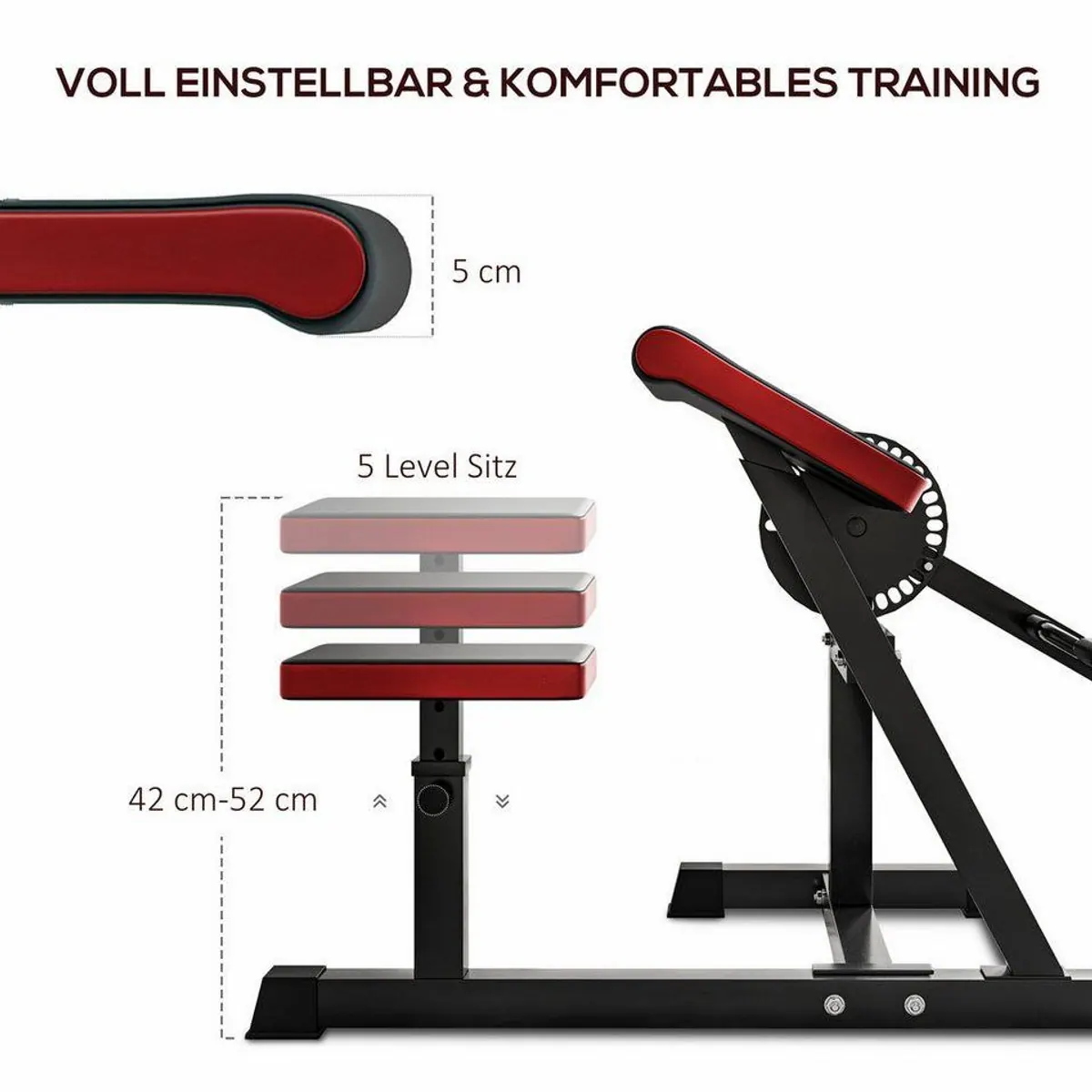 SPORTNOW Hantelbank Curlbank, 2-in-1 Fitnessgerät für Zuhause – verstellbar, kompakt, bequem 5