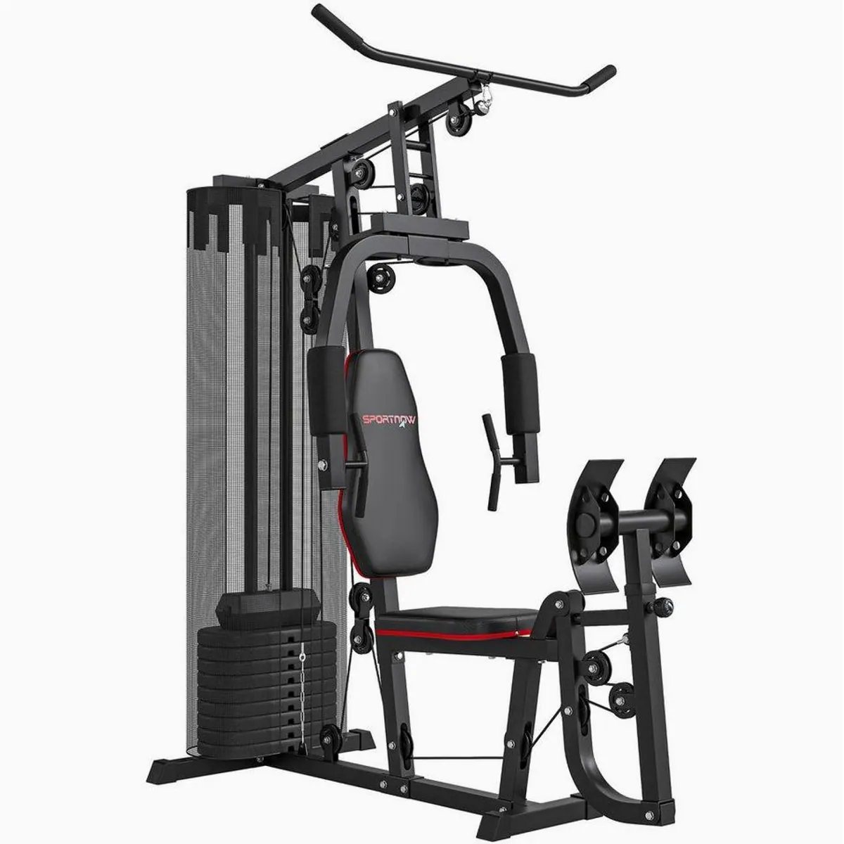 SPORTNOW Kraftstation Fitnessstation, vielseitig einsetzbar, 45 kg Gewichtsblöcke, stabiler Stahlrahmen 2