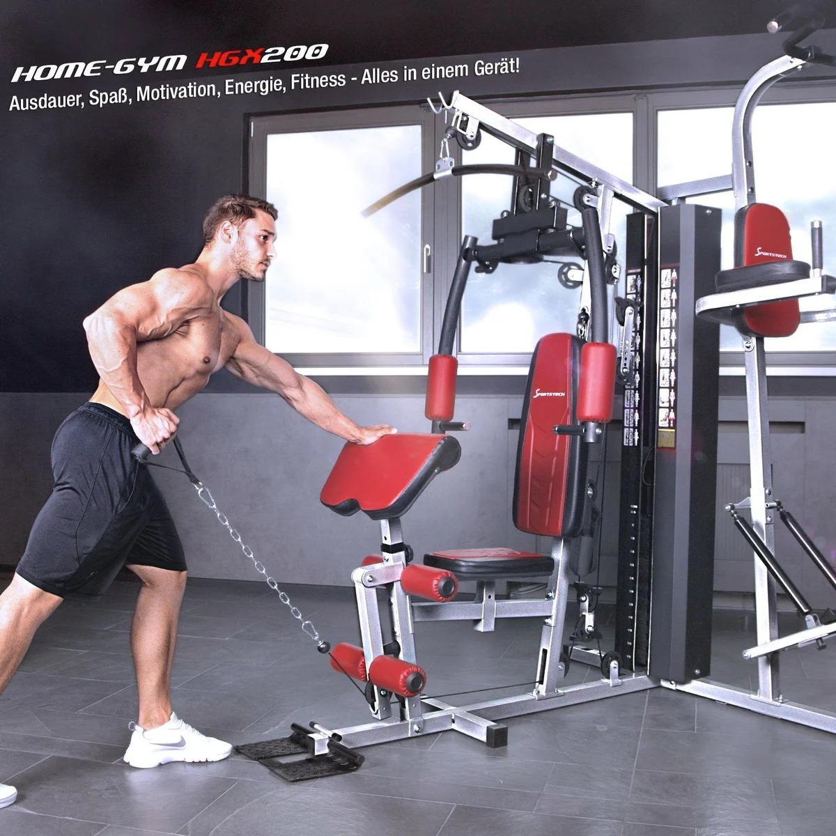 Sportstech HGX200 Kraftstation, 45 Übungen, robuste Konstruktion, vielseitig einsetzbar 5