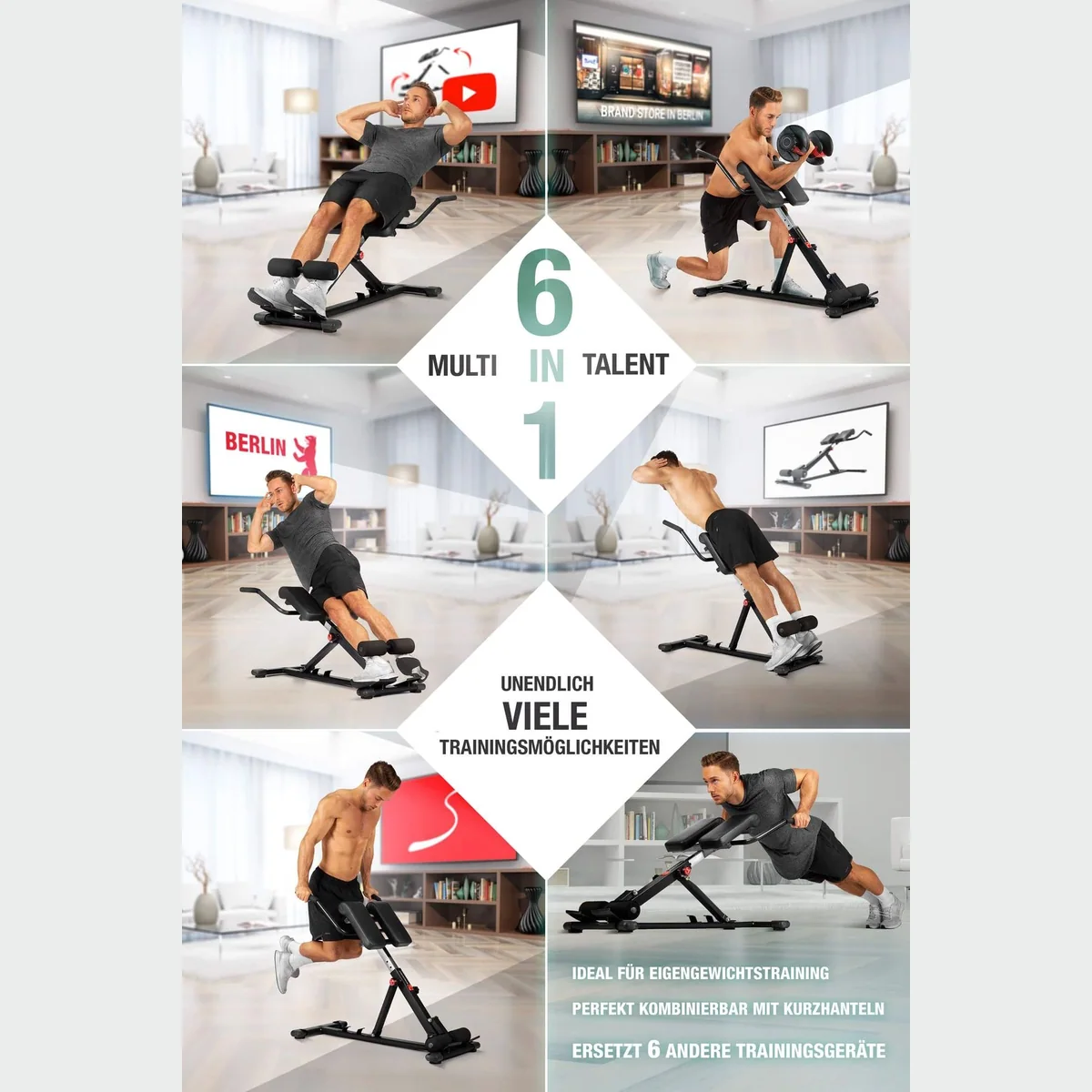 Sportstech BRT150 Hantelbank, 6in1 Funktionen, ergonomisch verstellbar 2