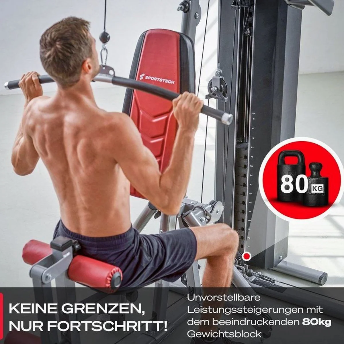 Sportstech HGX300 Kraftstation, 50+ Übungen, kompakt, robust 5