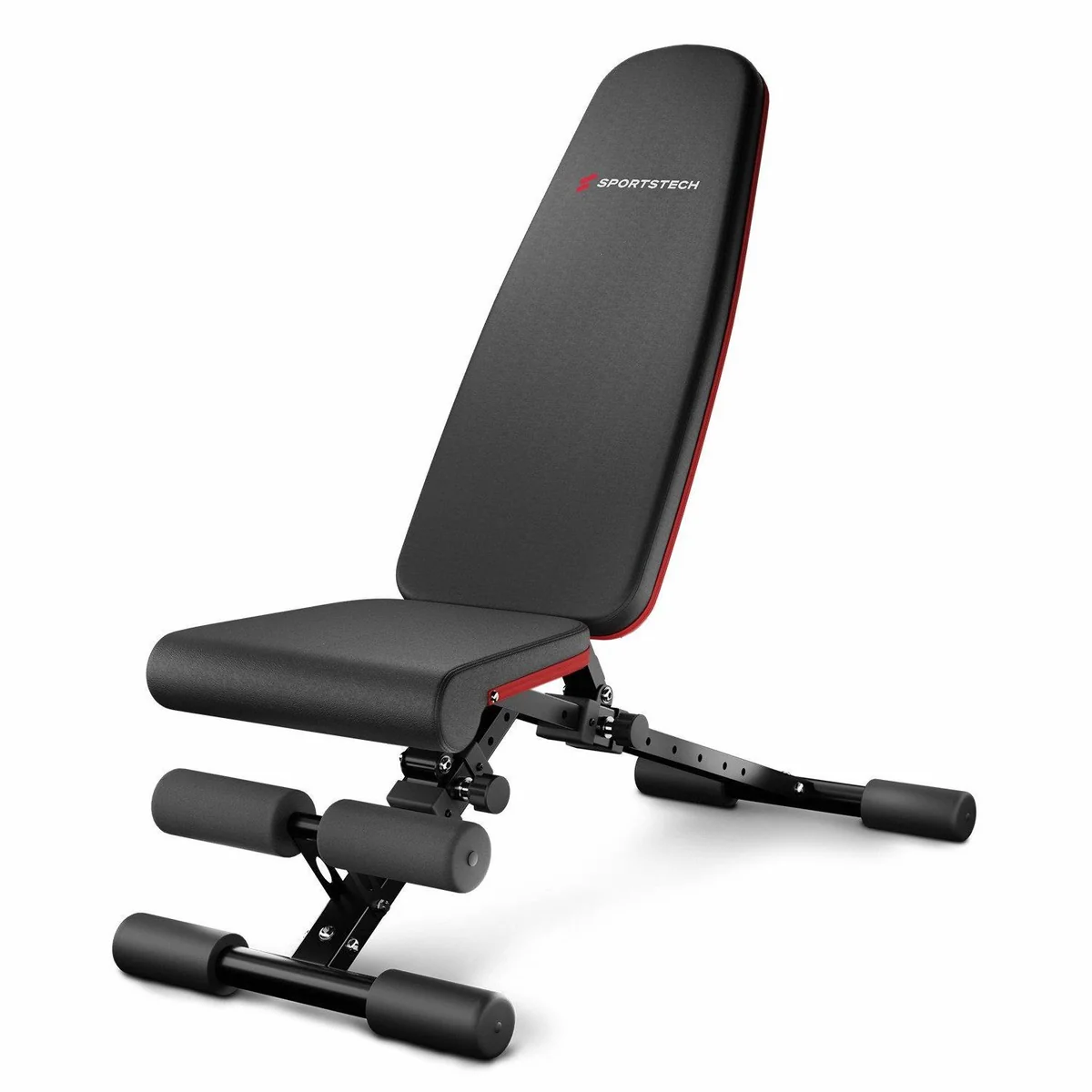 Sportstech Hantelbank BRT400, klappbar, 40+ Trainingskombis, komplett montiert