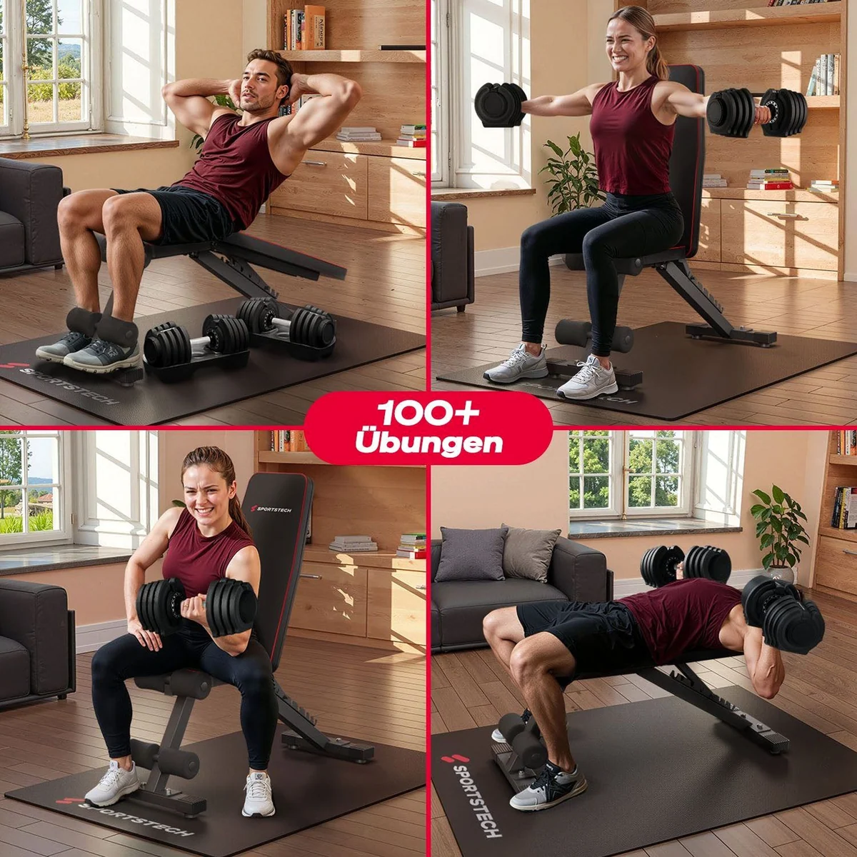 Sportstech Hantel SP_Ironmate, verstellbar von 1,5 bis 40 kg, inklusive Ablage 4