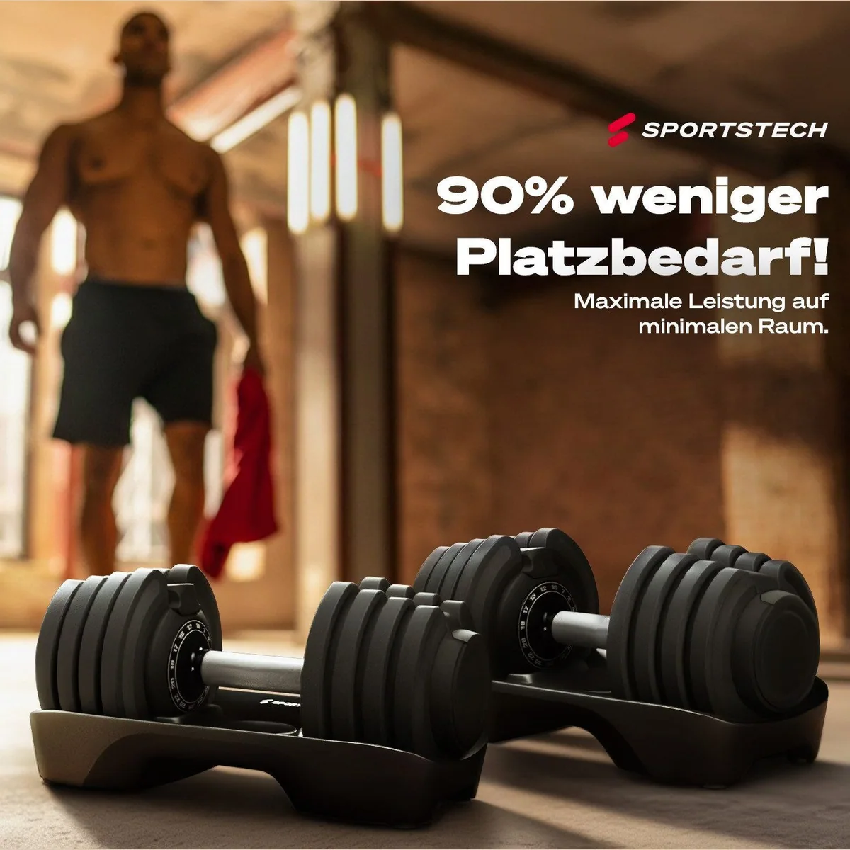 Sportstech Hantel SP_Ironmate, verstellbar von 1,5 bis 40 kg, inklusive Ablage 5