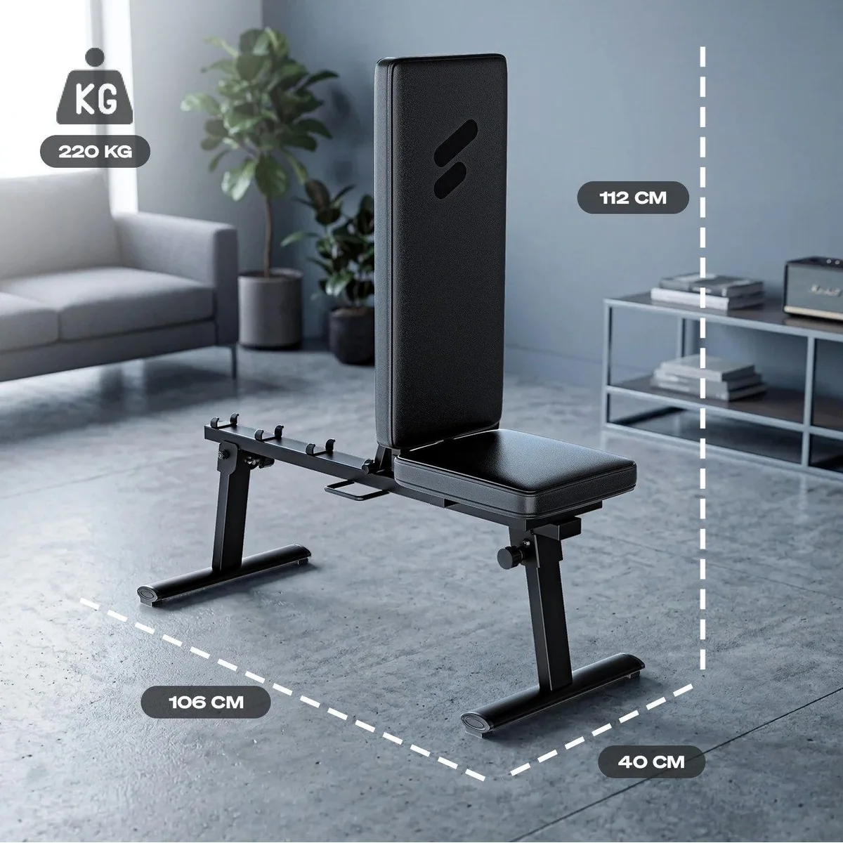 Sportstech sGymBench Hantelbank, 4-fach verstellbar, klappbar, bis 300 kg 4