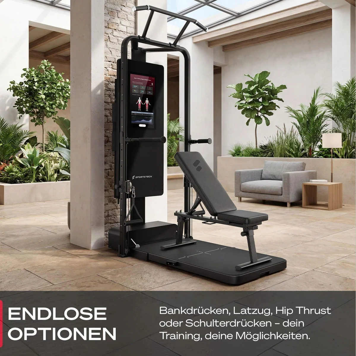 Sportstech sGymBench Hantelbank, 4-fach verstellbar, klappbar, bis 300 kg 5