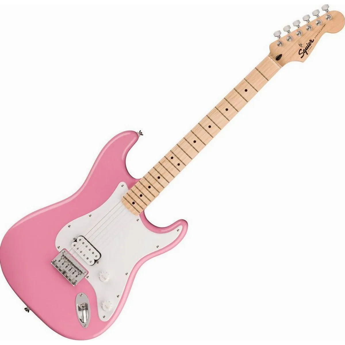 Squier Sonic Stratocaster HT H Flash Pink, kraftvoller Humbucker-Sound