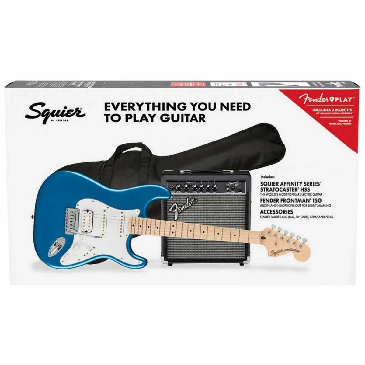 Squier Affinity Stratocaster HSS Pack, vielseitige Klänge, inkl. Verstärker und Zubehör 5