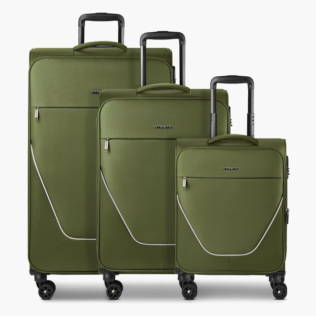 Stratic Trolleyset taska, 3-teilig, 4 Rollen, strapazierfähiges Polyester