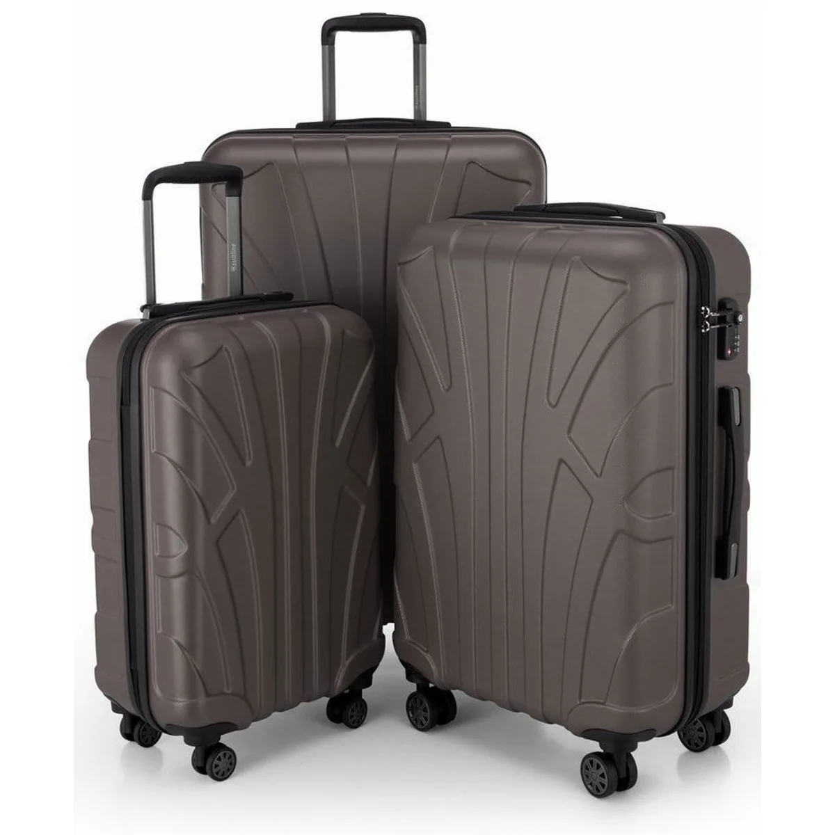Suitline Hartschalen-Trolley S1, 3-tlg Kofferset, TSA-Schloss, 4 Rollen