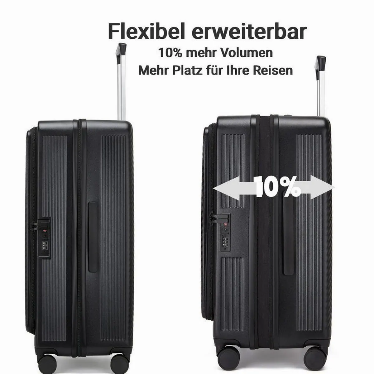 Super Solu Zürich-Series Kofferset, 3-tlg., erweiterbar, 100% PC, 4 leise Rollen 3