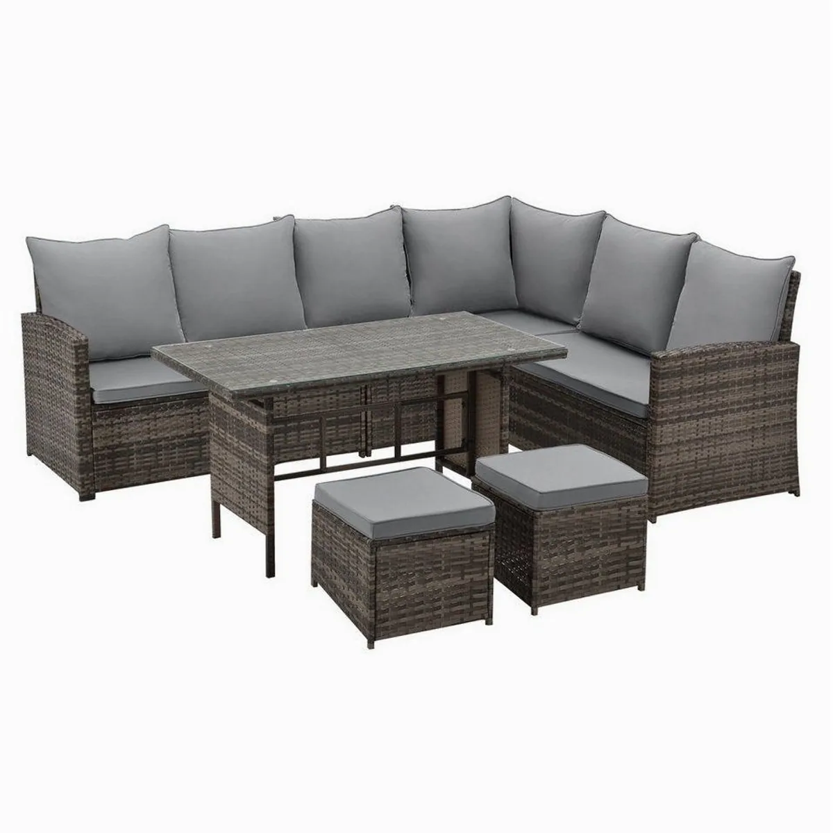 SVITA MONROE Loungeset, 4-teilig, Poly-Rattan, für Garten und Terrasse