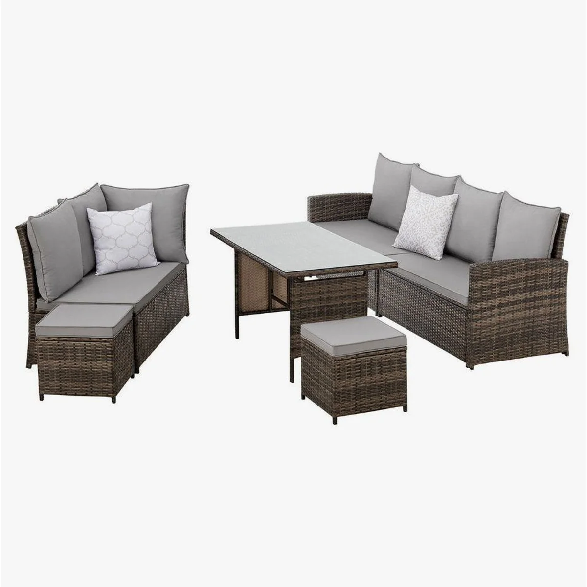 SVITA MONROE Loungeset, 4-teilig, Poly-Rattan, für Garten und Terrasse 2