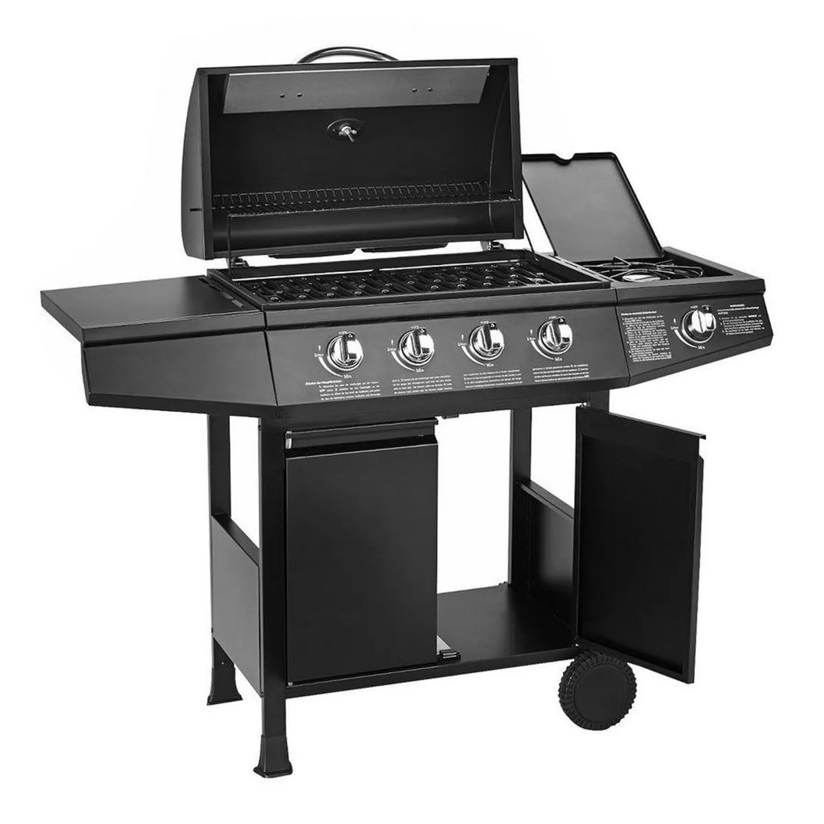TAINO BASIC 4+1 Gasgrill, Piezozündung, Edelstahl-Brenner, praktische Ablagemöglichkeiten 2